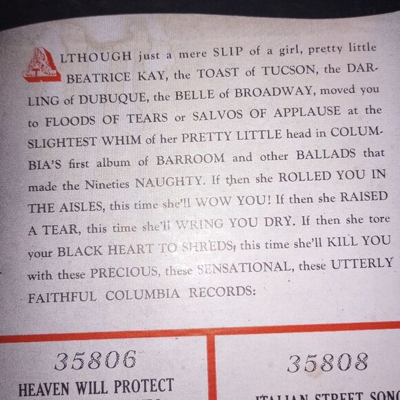 Naughty 90's No. 2 Beatrice Kay (Columbia C-36) Set of 4 Records Vintage 1940s - Picture 9 of 11
